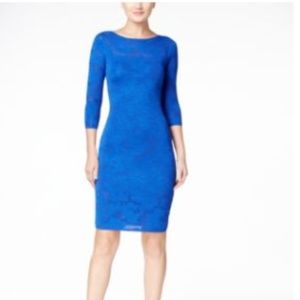 Calvin Klein Illusion Floral Intarsia-Knit Dress